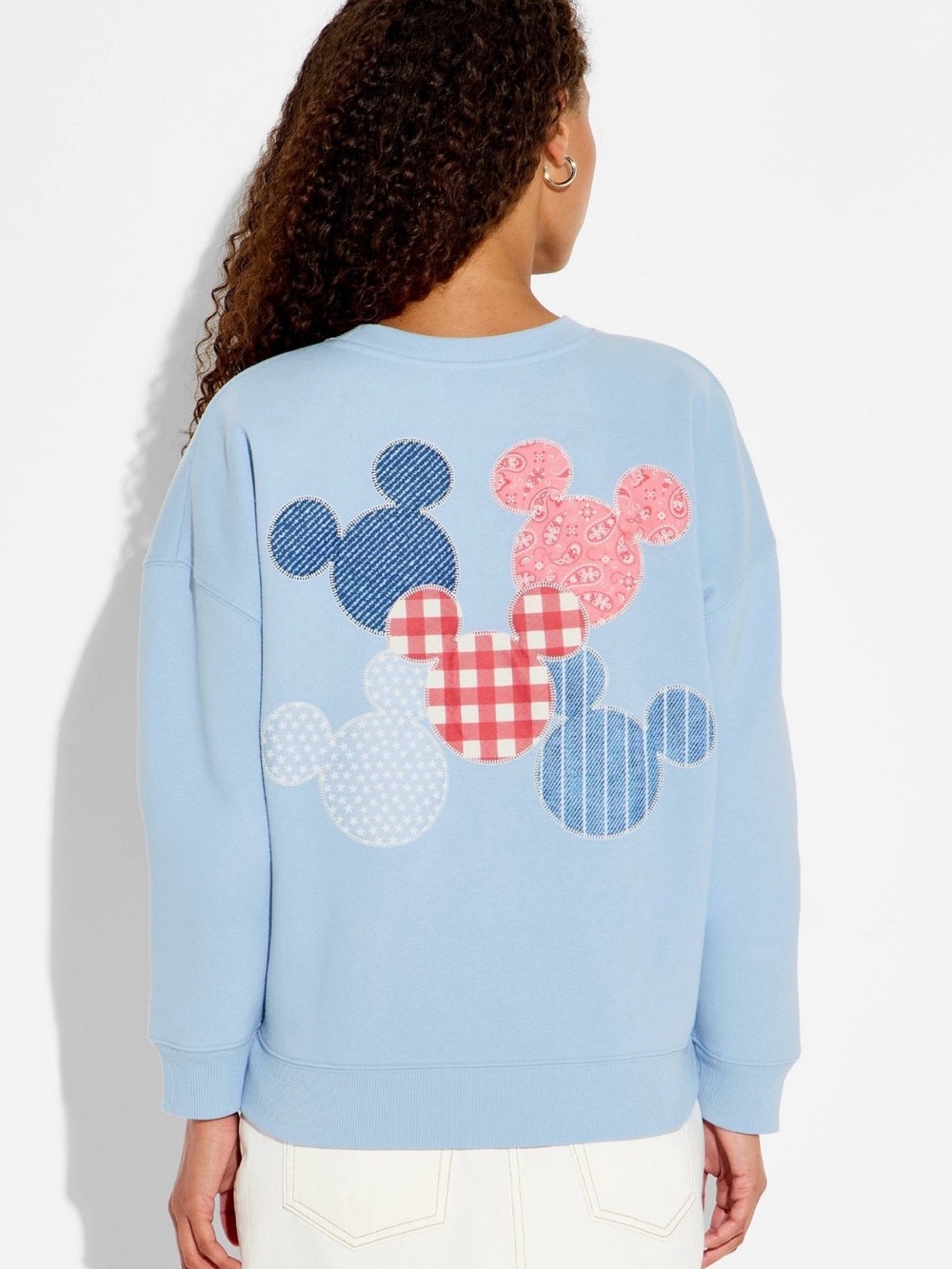 Disney Women's Mickey Balloons Graphic Pullover Sweatshirt, M - Blue NWT